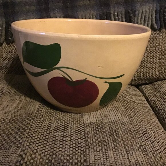 Vintage Watt Pottery Apple Bowl - Antique Watt #04 Bowl - Kitchen Primitive - Picture 4 of 6